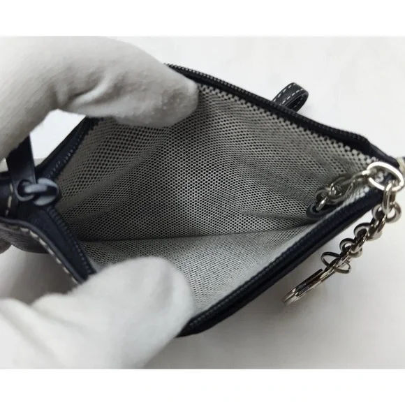 Dooney & Bourke Black Pebbled Zipper Closure Coin Wallet - Picture 11 of 11